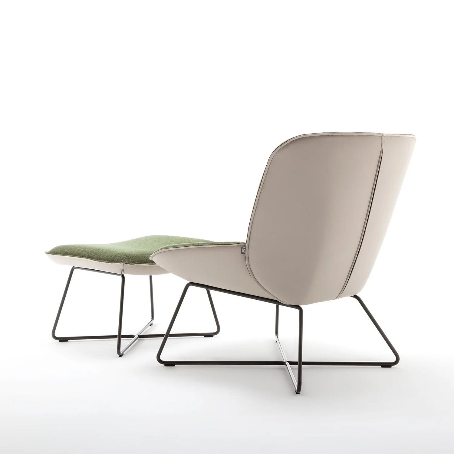 rolf benz | 383 footstool | leather beige grey 42.402 + umbra grey frame - Image 11