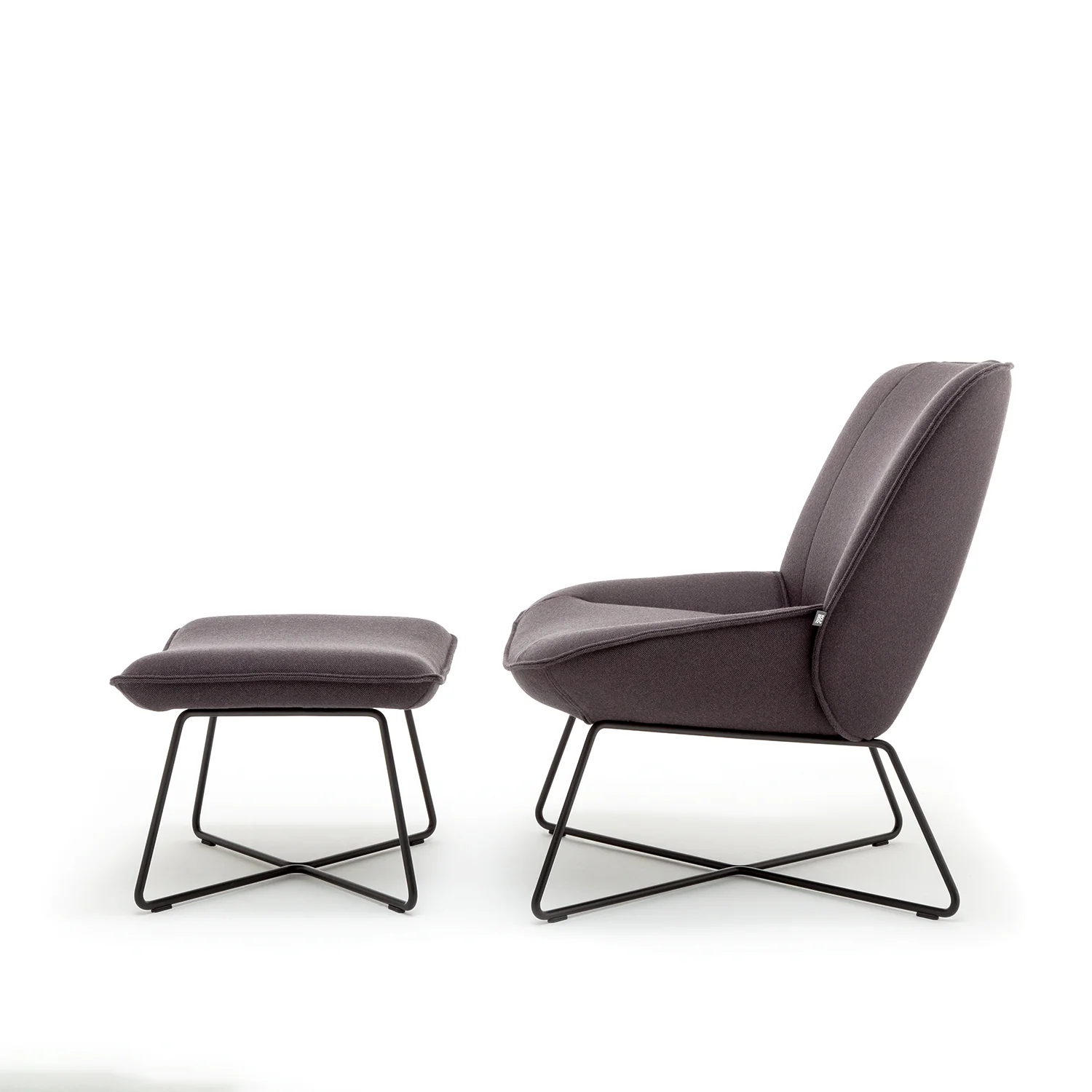 rolf benz | 383 footstool | leather beige grey 42.402 + umbra grey frame - Image 4