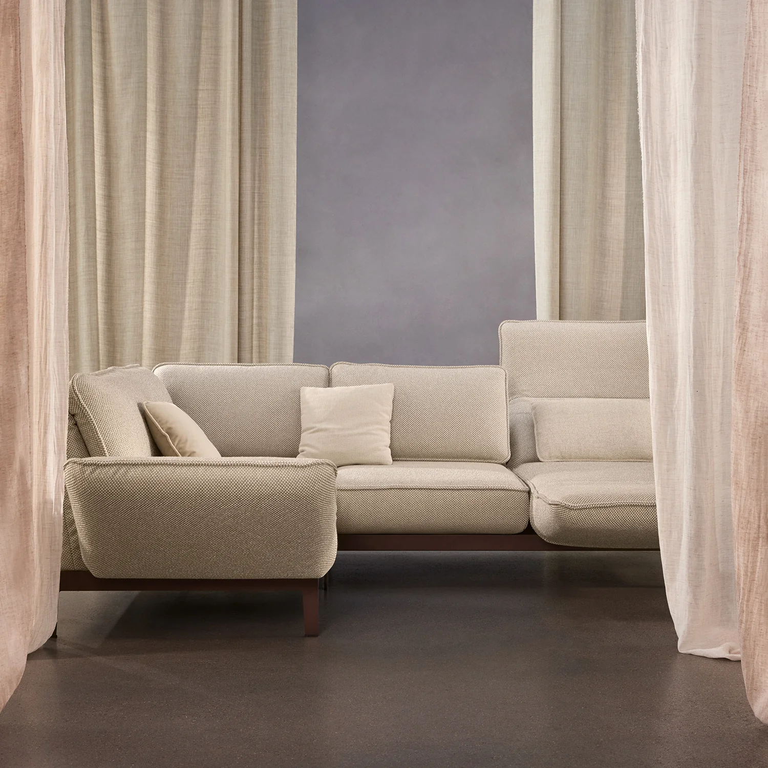 rolf benz | mera sofa | 3 seater fabric | grey beige 24.350 + marrone metallic frame - Image 12