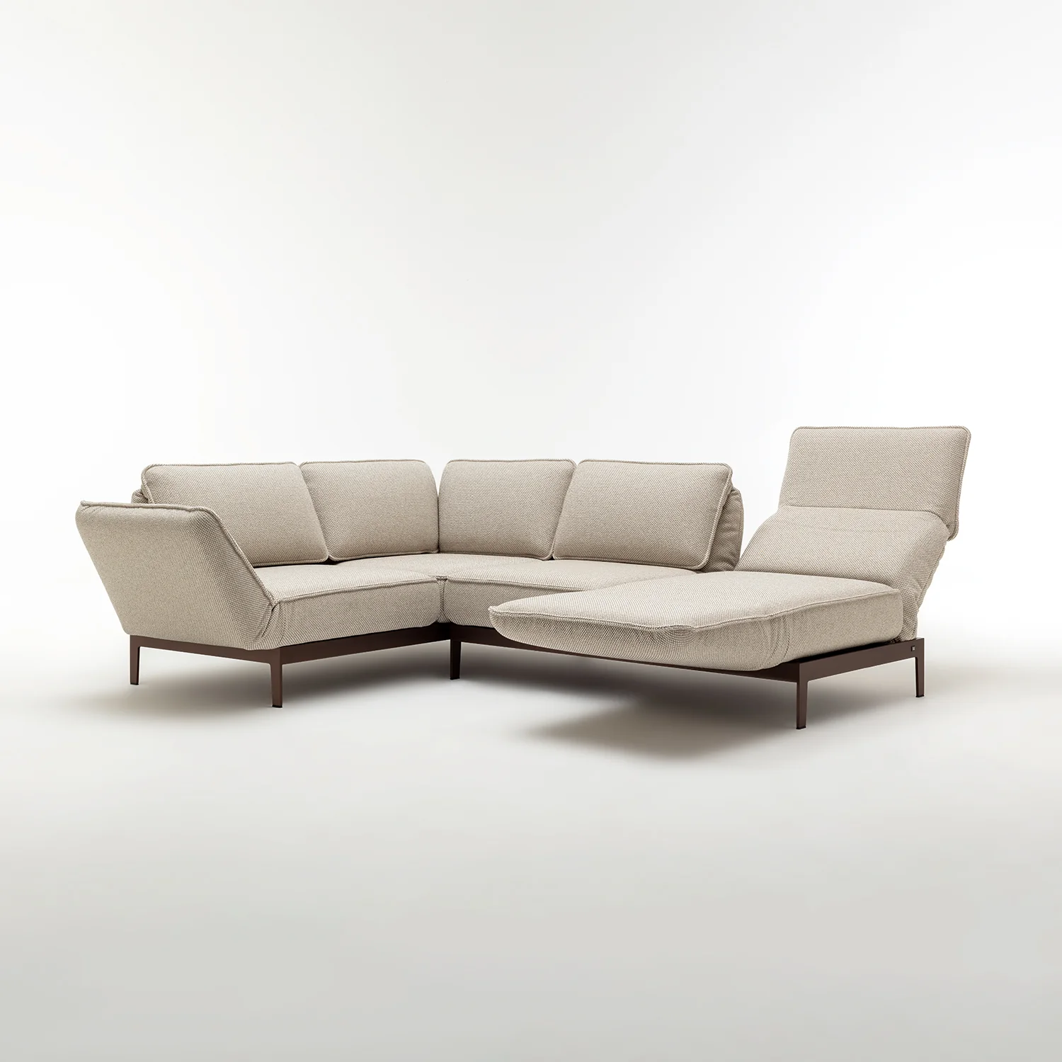 rolf benz | mera sofa | 3 seater fabric | grey beige 24.350 + marrone metallic frame - Image 16