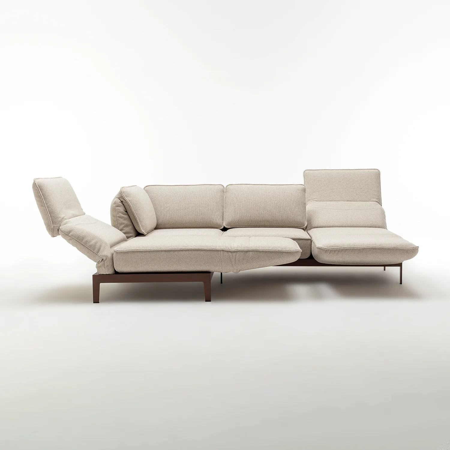 rolf benz | mera sofa | 3 seater fabric | grey beige 24.350 + marrone metallic frame - Image 17