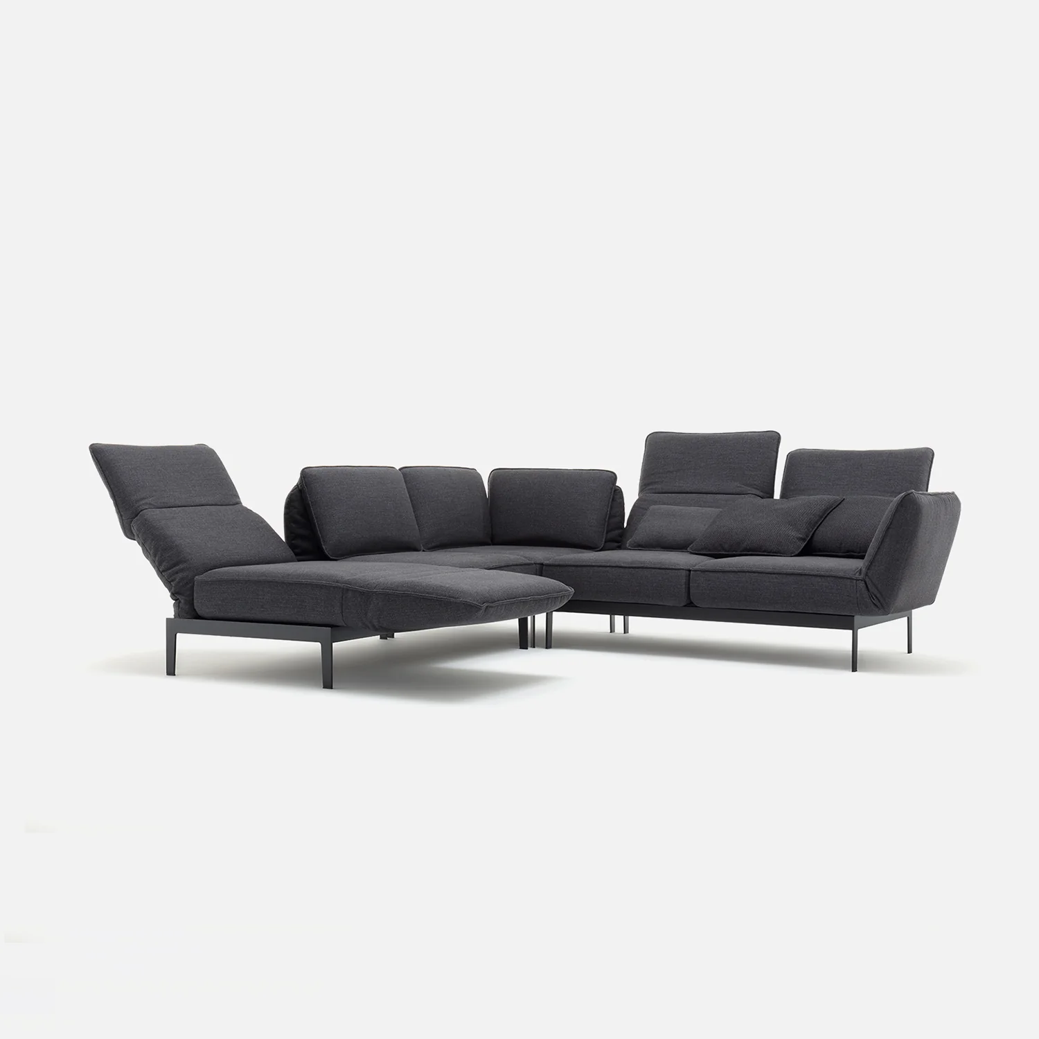 rolf benz | mera sofa | 3 seater fabric | grey beige 24.350 + marrone metallic frame - Image 21