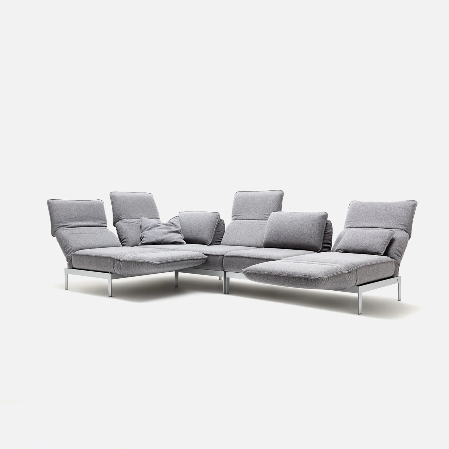rolf benz | mera sofa | 3 seater fabric | grey beige 24.350 + marrone metallic frame - Image 28
