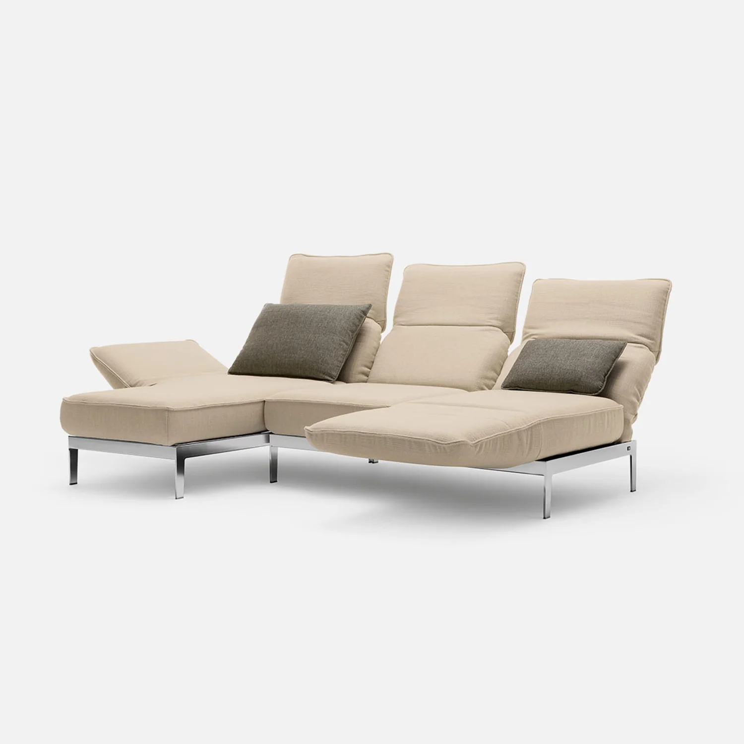 rolf benz | mera sofa | 3 seater fabric | grey beige 24.350 + marrone metallic frame - Image 30