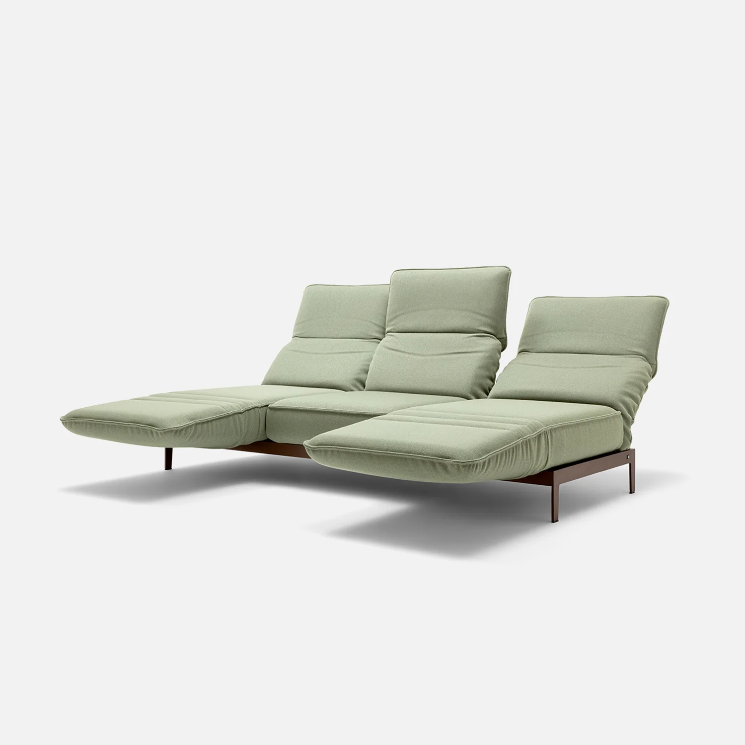rolf benz | mera sofa | 3 seater fabric | grey beige 24.350 + marrone metallic frame - Image 4