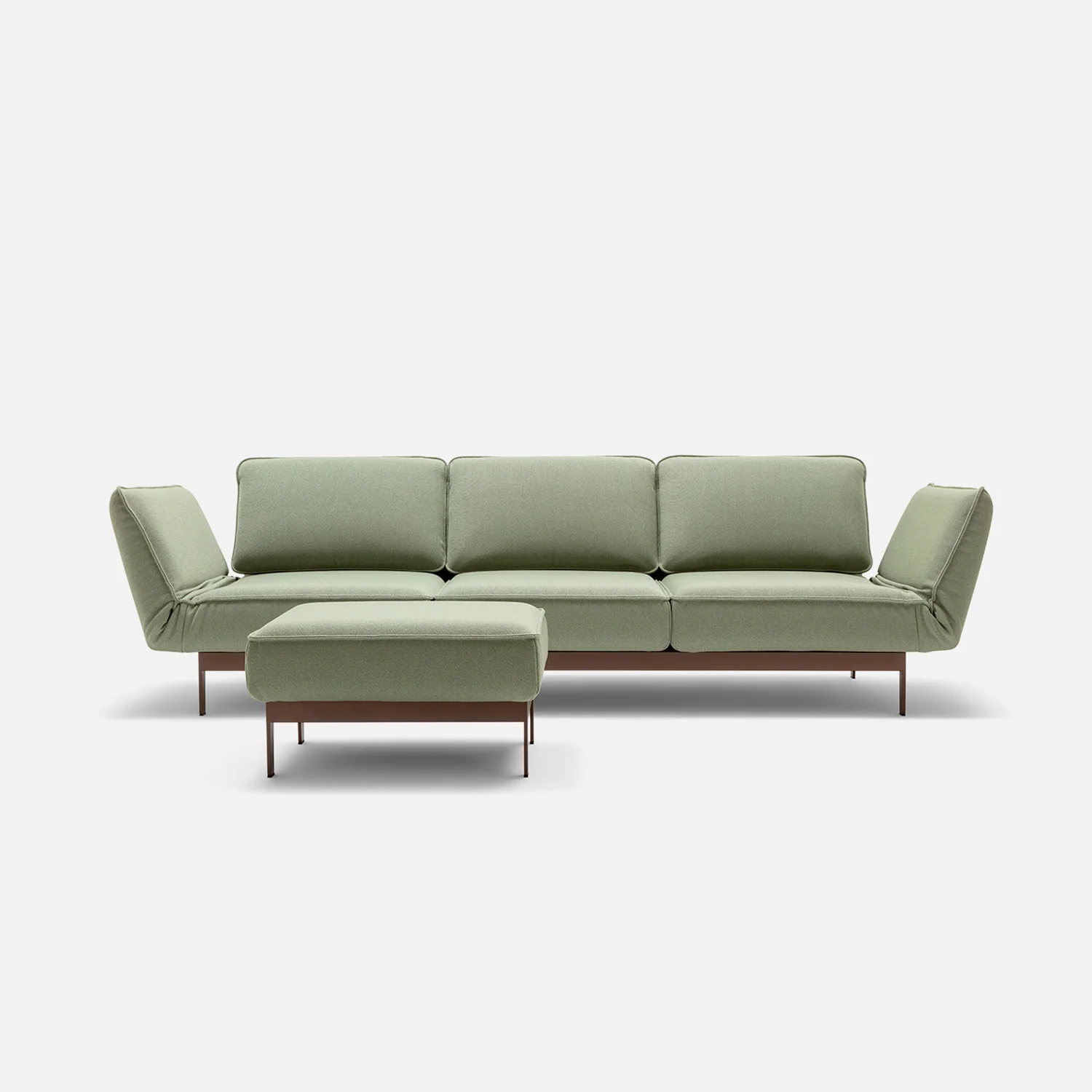 rolf benz | mera sofa | 3 seater fabric | grey beige 24.350 + marrone metallic frame - Image 5