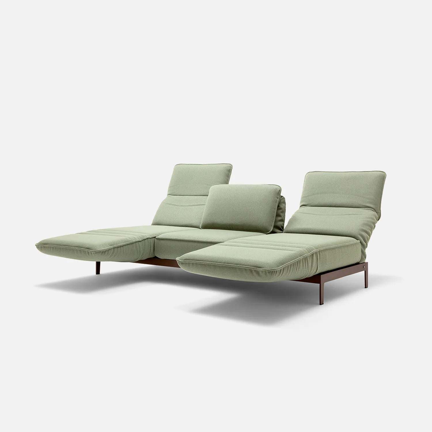 rolf benz | mera sofa | 3 seater fabric | grey beige 24.350 + marrone metallic frame - Image 6