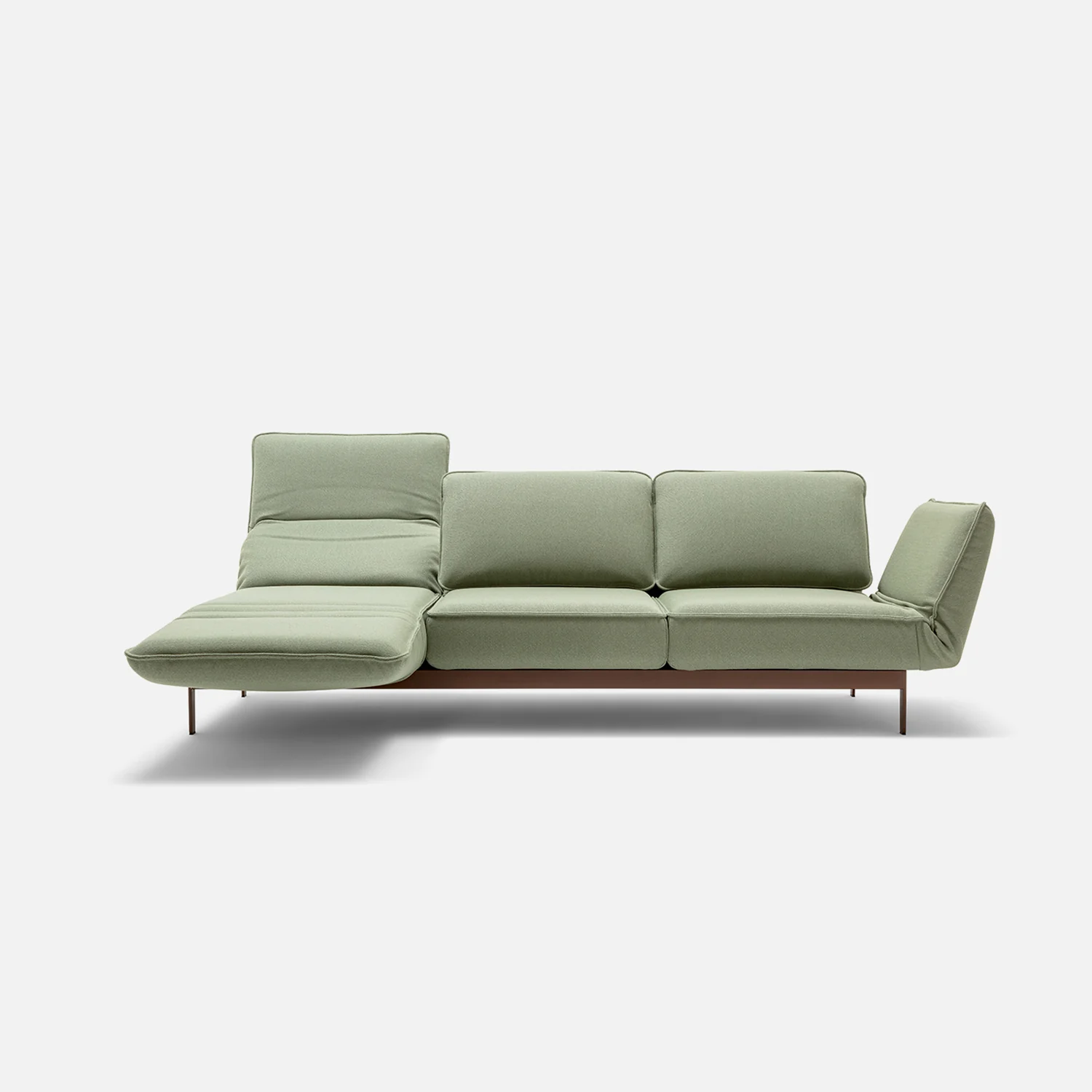 rolf benz | mera sofa | 3 seater fabric | grey beige 24.350 + marrone metallic frame - Image 7