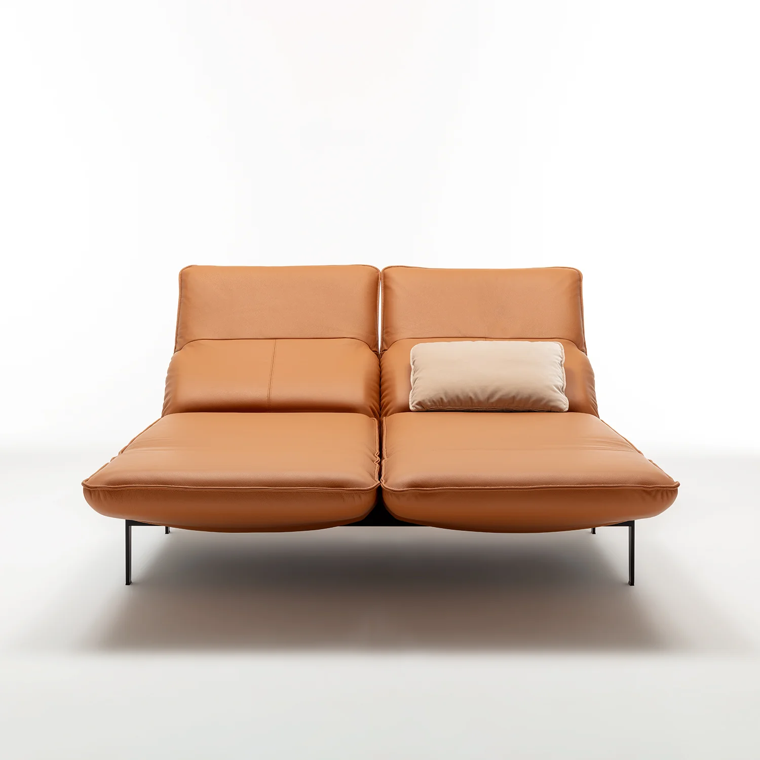 rolf benz | mera sofa | 3 seater leather | beige grey 38.732 + marrone metallic frame - Image 12