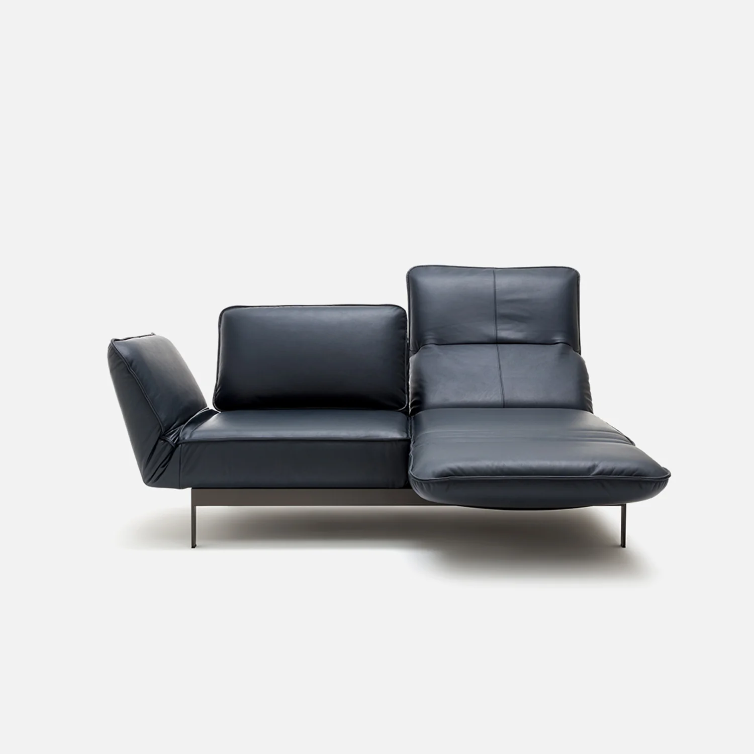 rolf benz | mera sofa | 3 seater leather | beige grey 38.732 + marrone metallic frame - Image 16