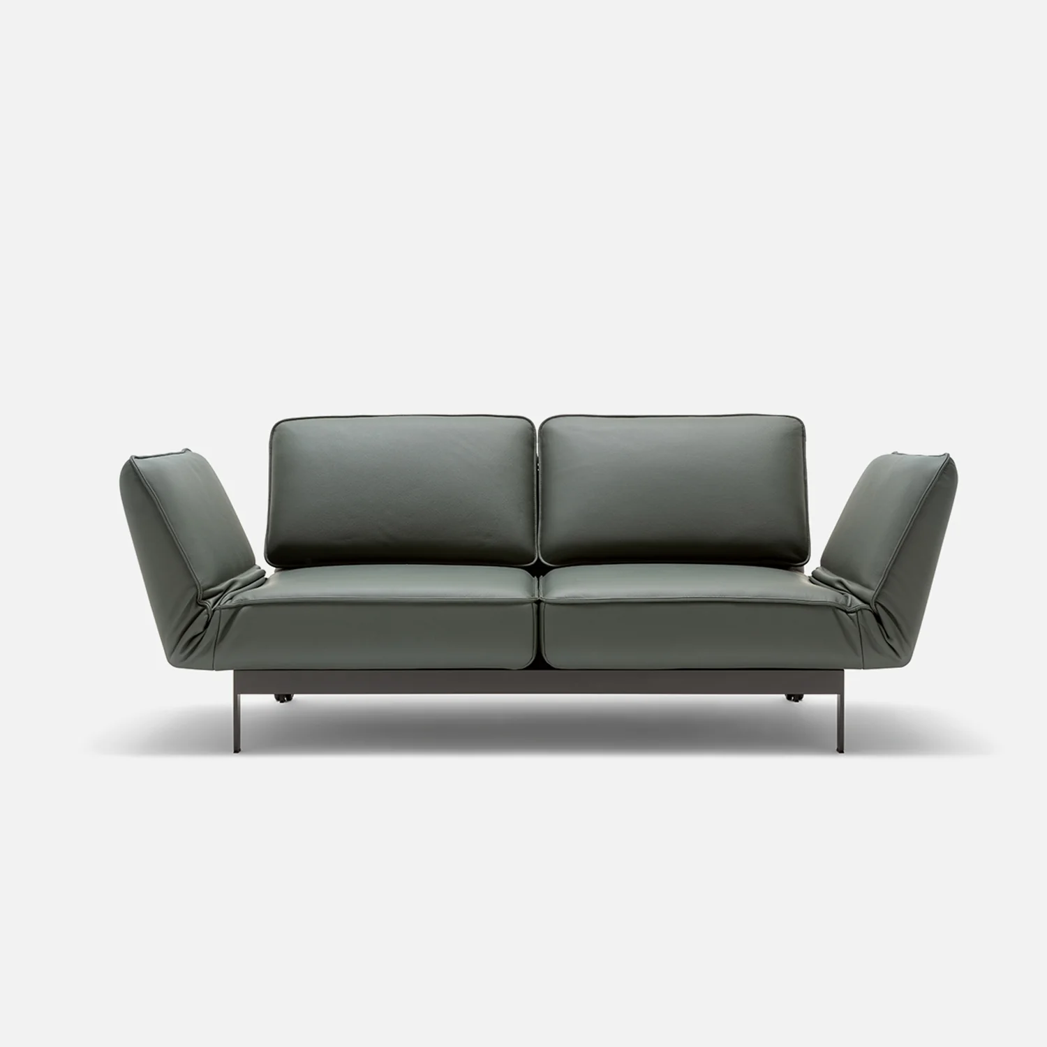 rolf benz | mera sofa | 3 seater leather | beige grey 38.732 + marrone metallic frame - Image 17