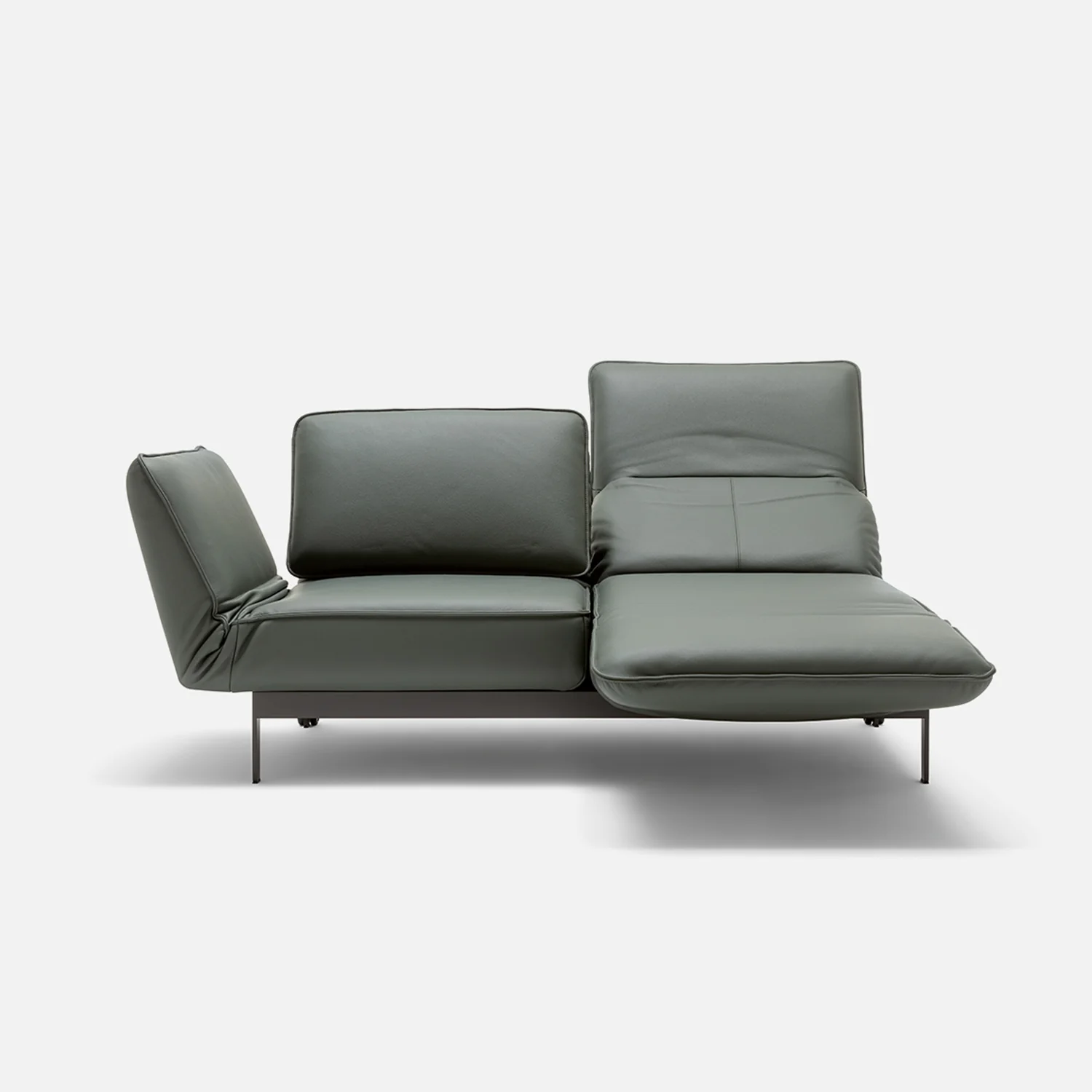 rolf benz | mera sofa | 3 seater leather | beige grey 38.732 + marrone metallic frame - Image 18