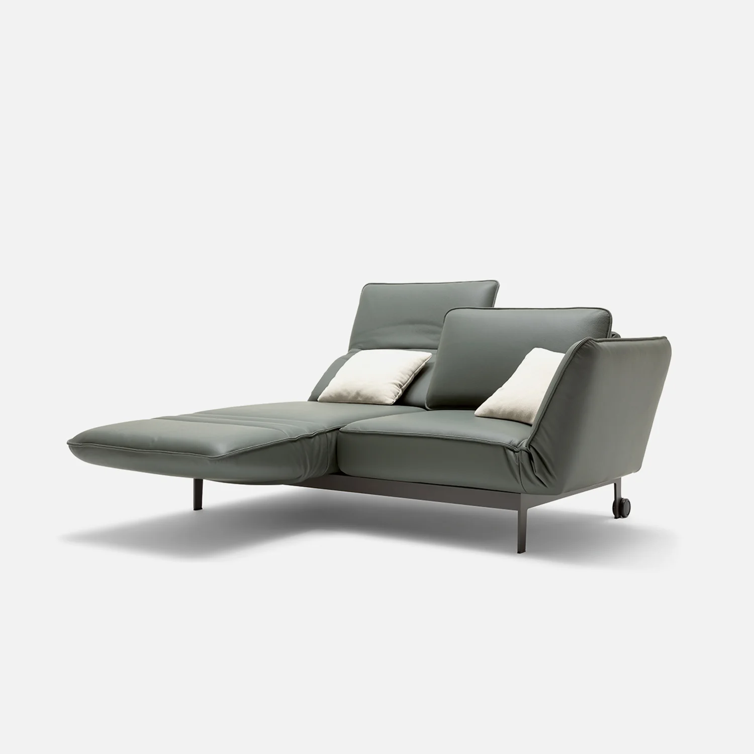 rolf benz | mera sofa | 3 seater leather | beige grey 38.732 + marrone metallic frame - Image 19