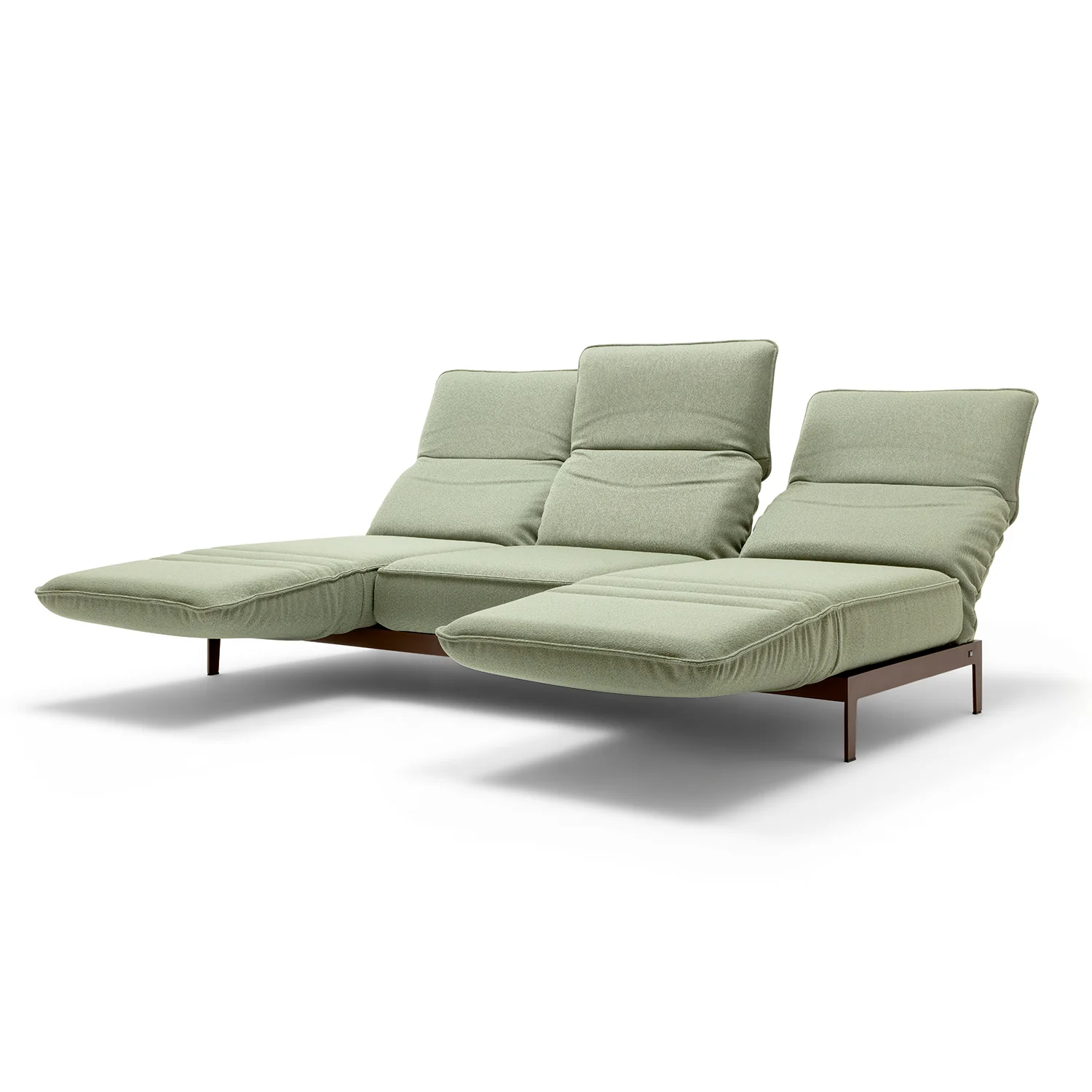 rolf benz | mera sofa | 3 seater leather | beige grey 38.732 + marrone metallic frame - Image 22