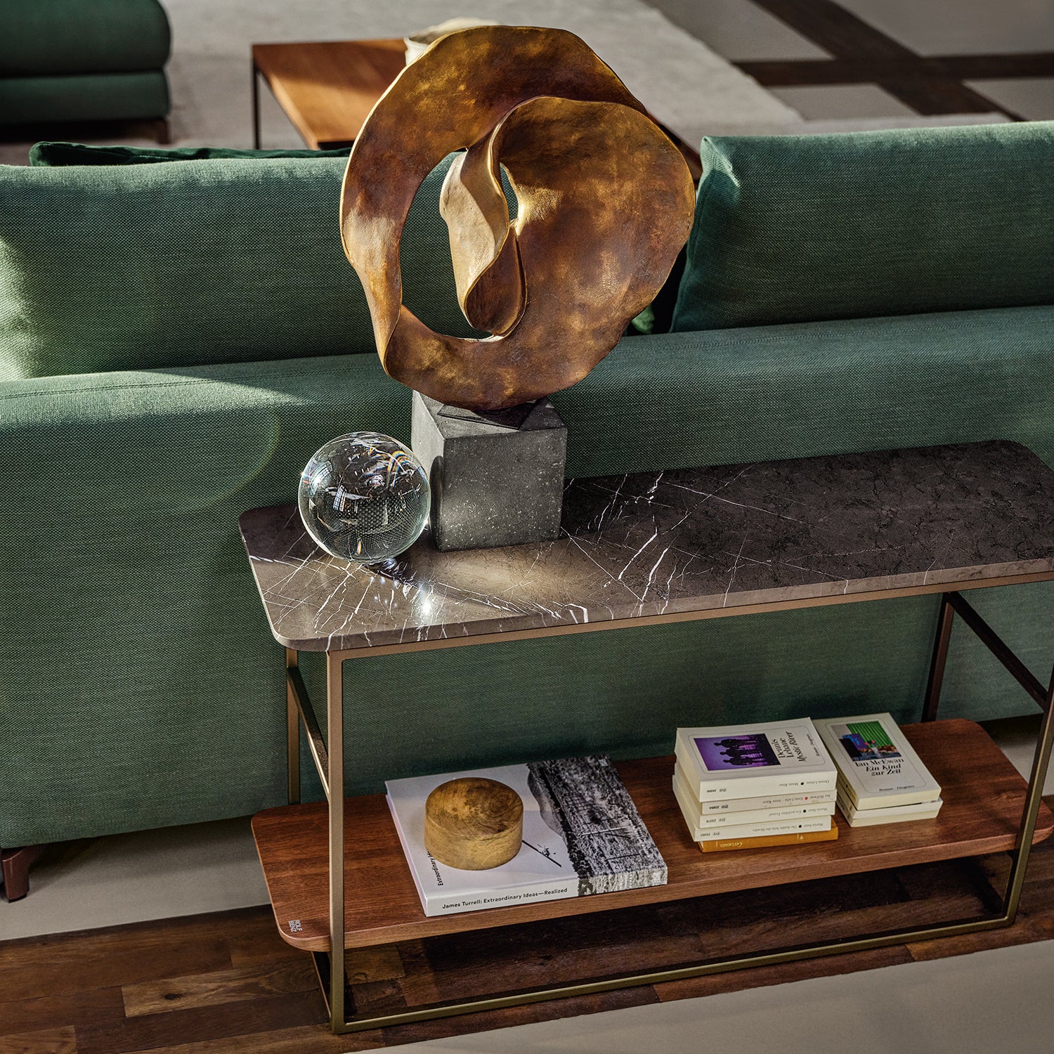 rolf benz | nuvola sofa + footstool | fabric beige grey 26384 + marrone metallic legs - Image 23