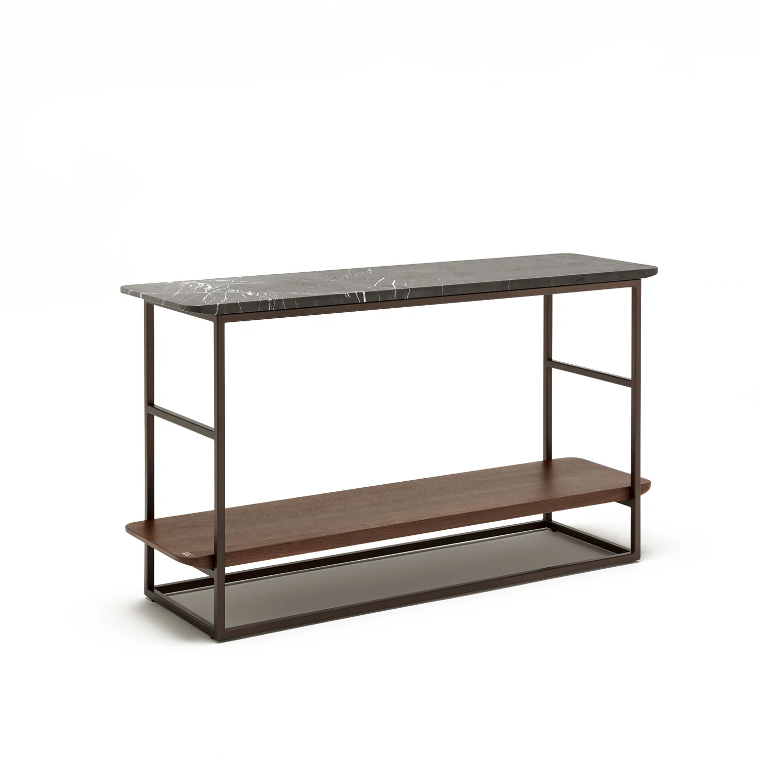 rolf benz | 987 coffee table | stone graphite brown + american walnut + marrone metallic frame - Image 22