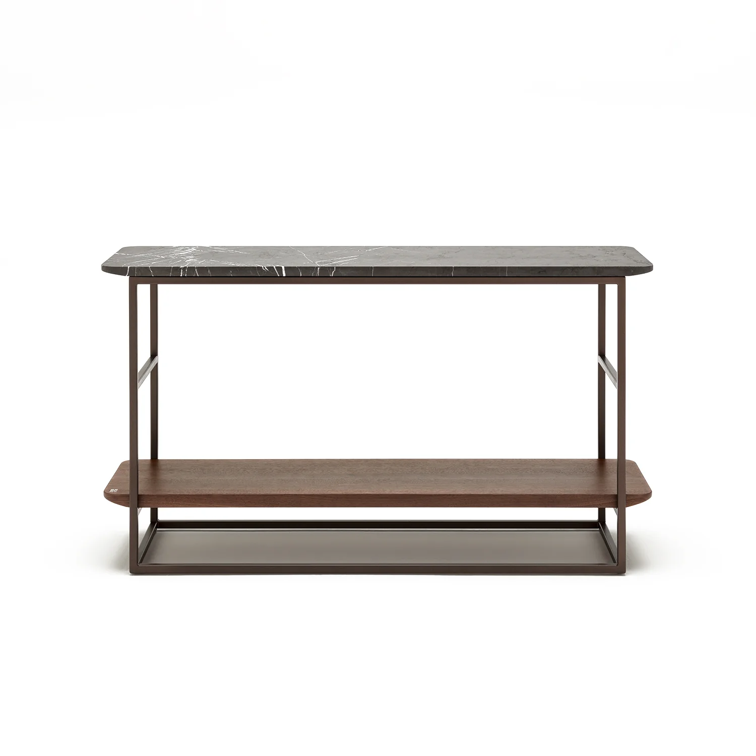 rolf benz | 987 coffee table | stone graphite brown + american walnut + marrone metallic frame - Image 23