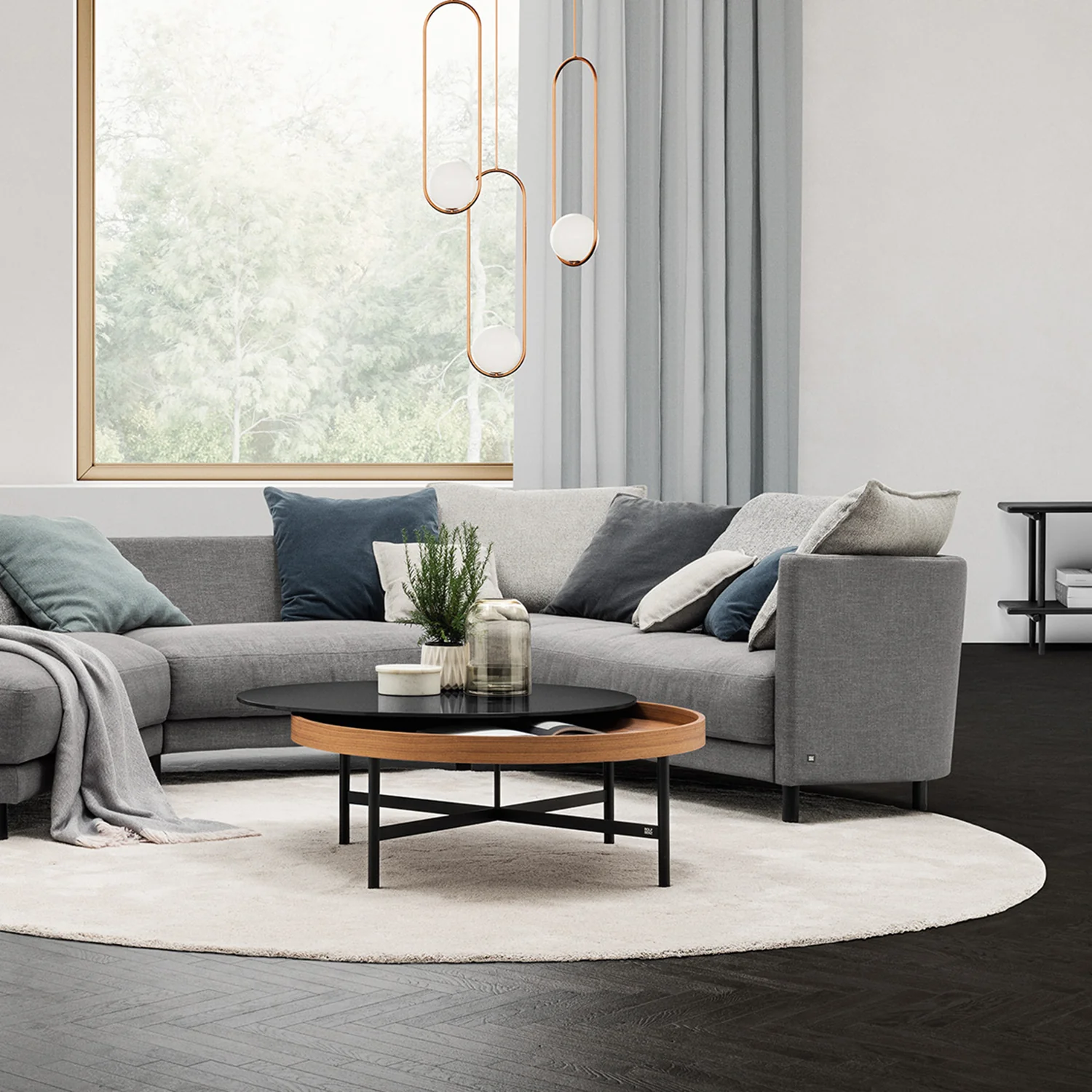 rolf benz | onda sofa | fabric silk grey 24.510 + black oak legs - Image 19