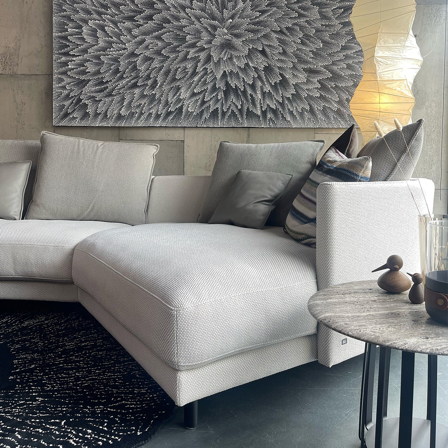 rolf benz | onda sofa | fabric silk grey 24.510 + black oak legs - Image 2
