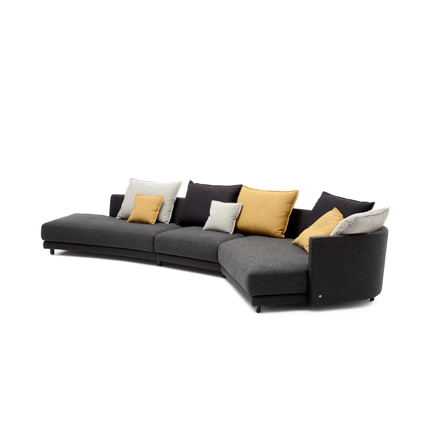 rolf benz | onda sofa | fabric silk grey 24.510 + black oak legs - Image 31