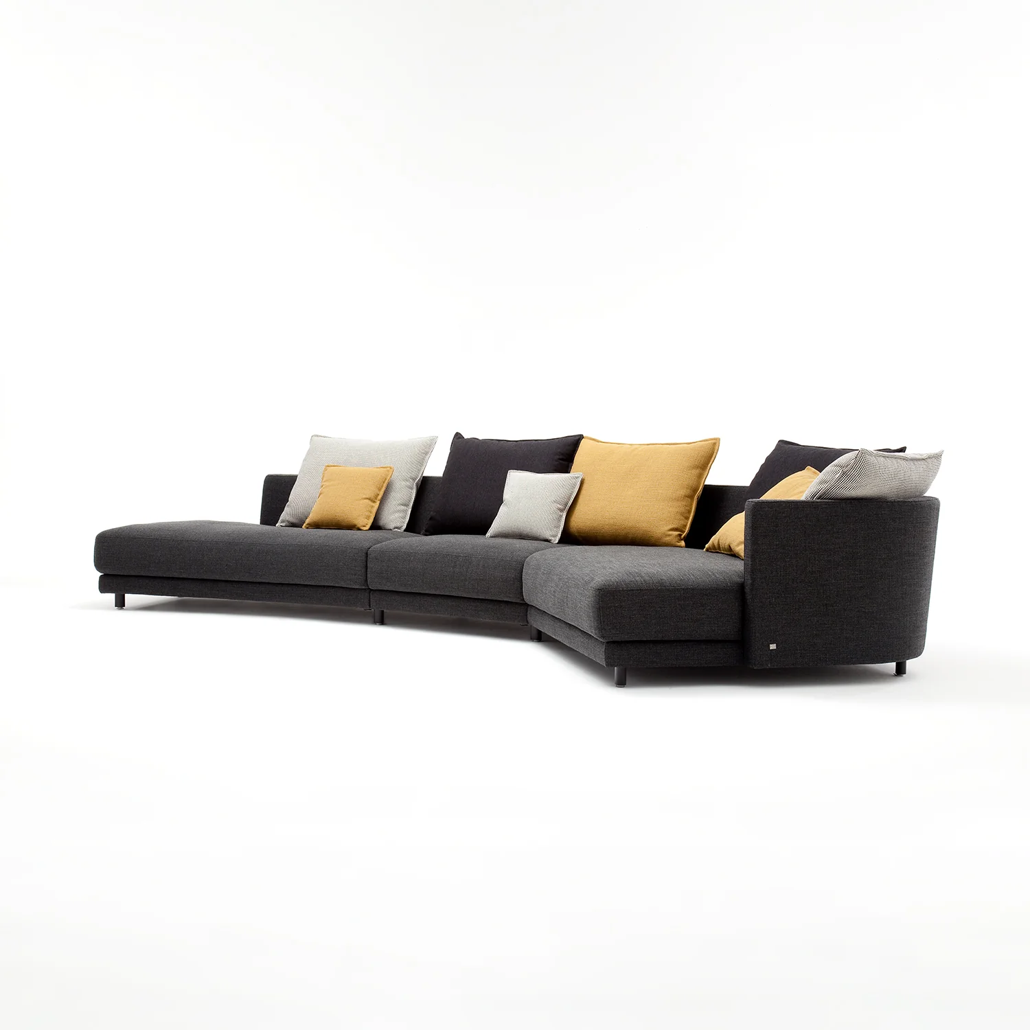 rolf benz | onda sofa | fabric silk grey 24.510 + black oak legs - Image 32