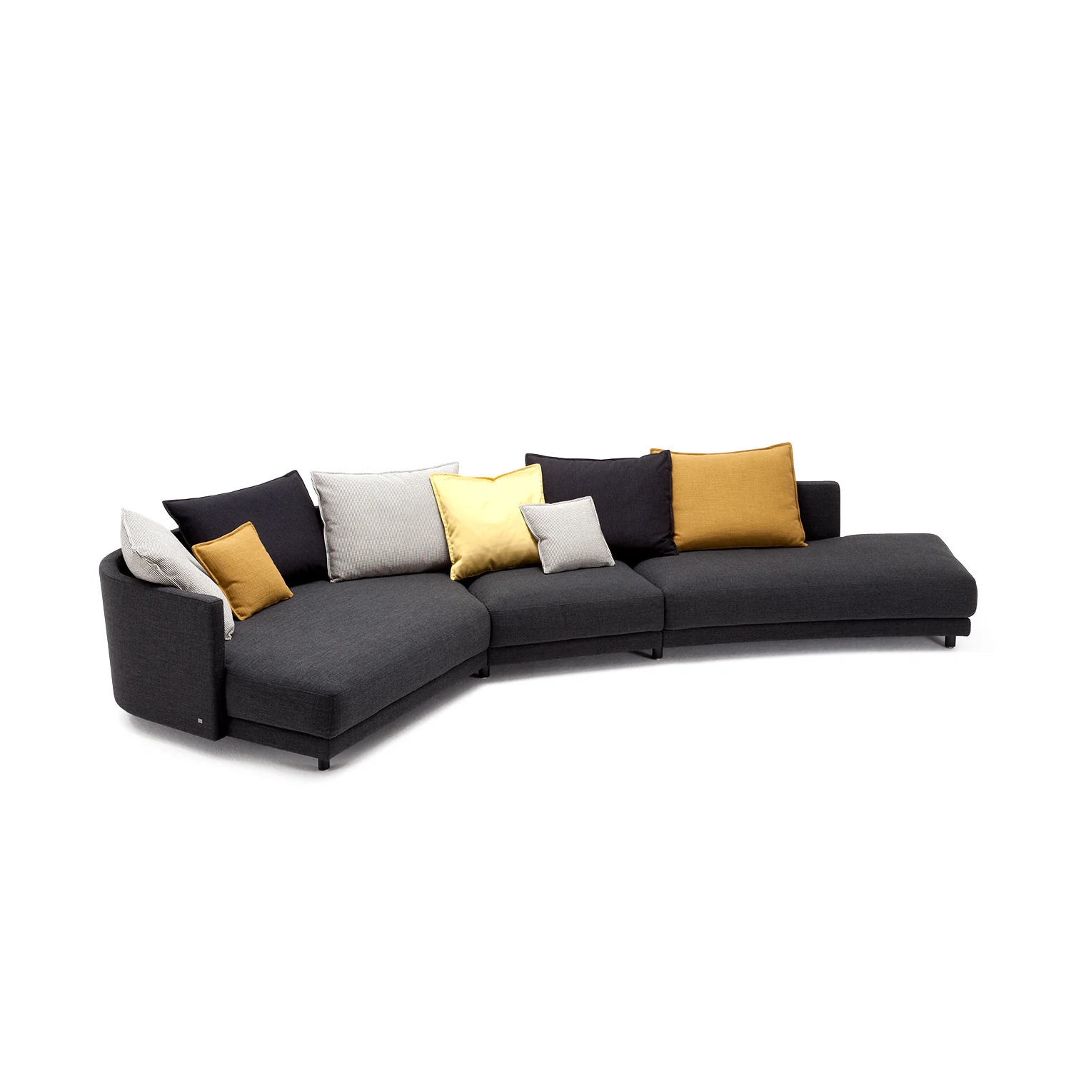 rolf benz | onda sofa | fabric silk grey 24.510 + black oak legs - Image 33