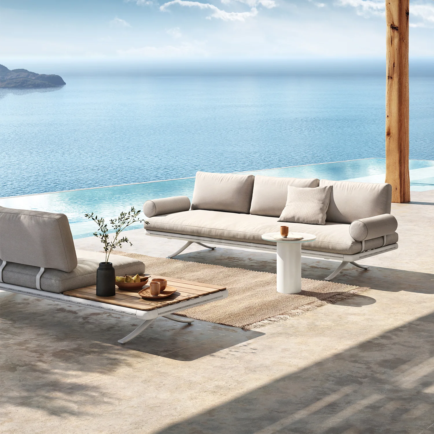 rolf benz | yoko 219 outdoor sofa with shelf | bianco - Image 12