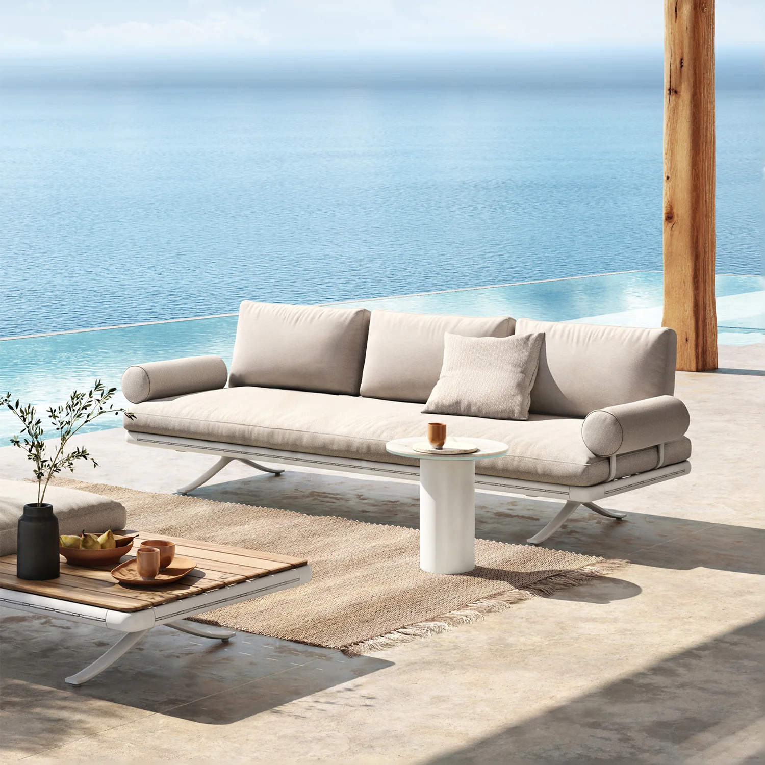 rolf benz | yoko 219 outdoor sofa with shelf | bianco - Image 3
