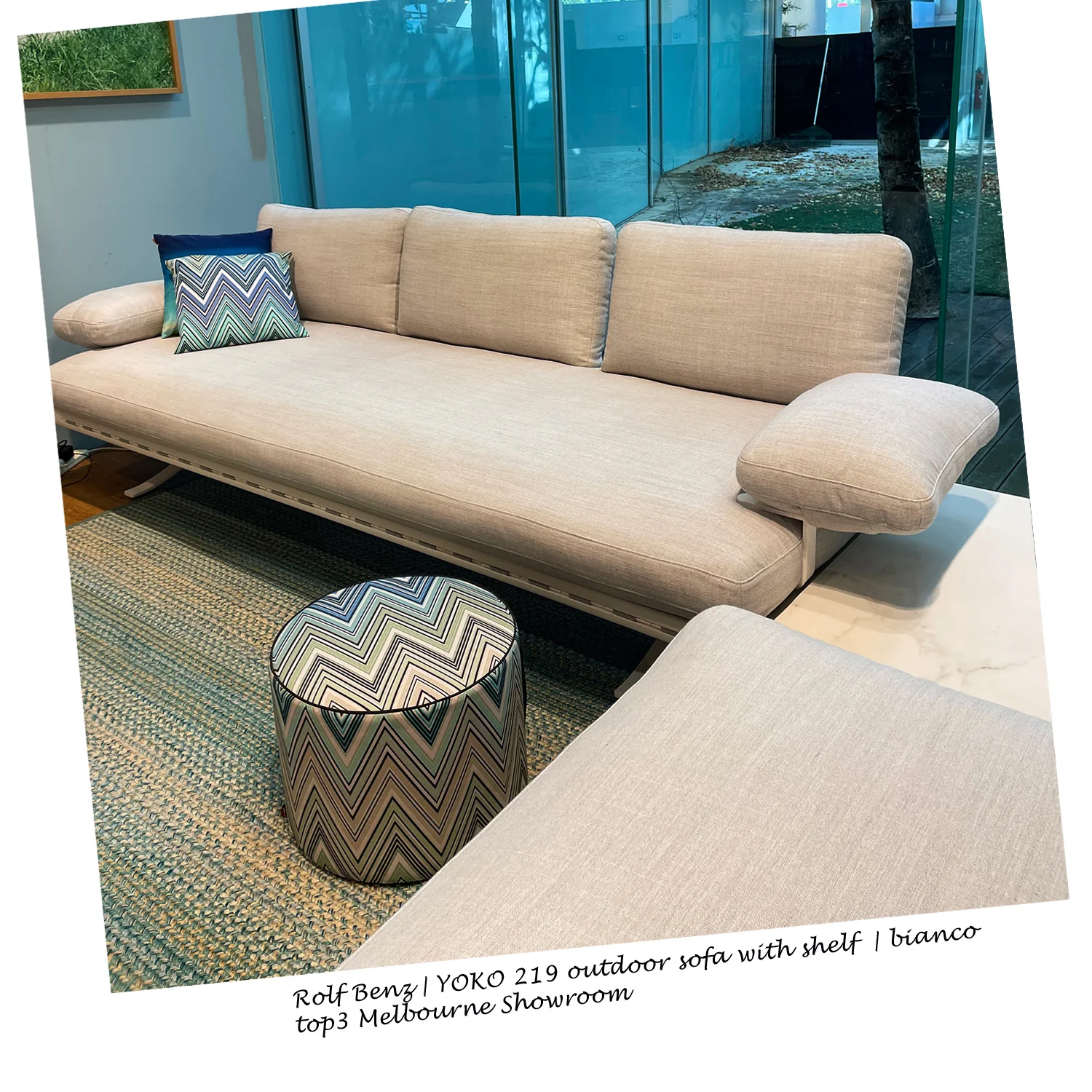rolf benz | yoko 219 outdoor sofa with shelf | bianco - Image 4