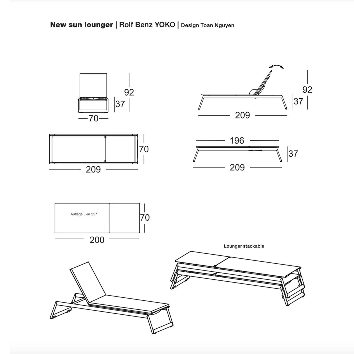 rolf benz | yoko outdoor sun lounger | anthracite - Image 10