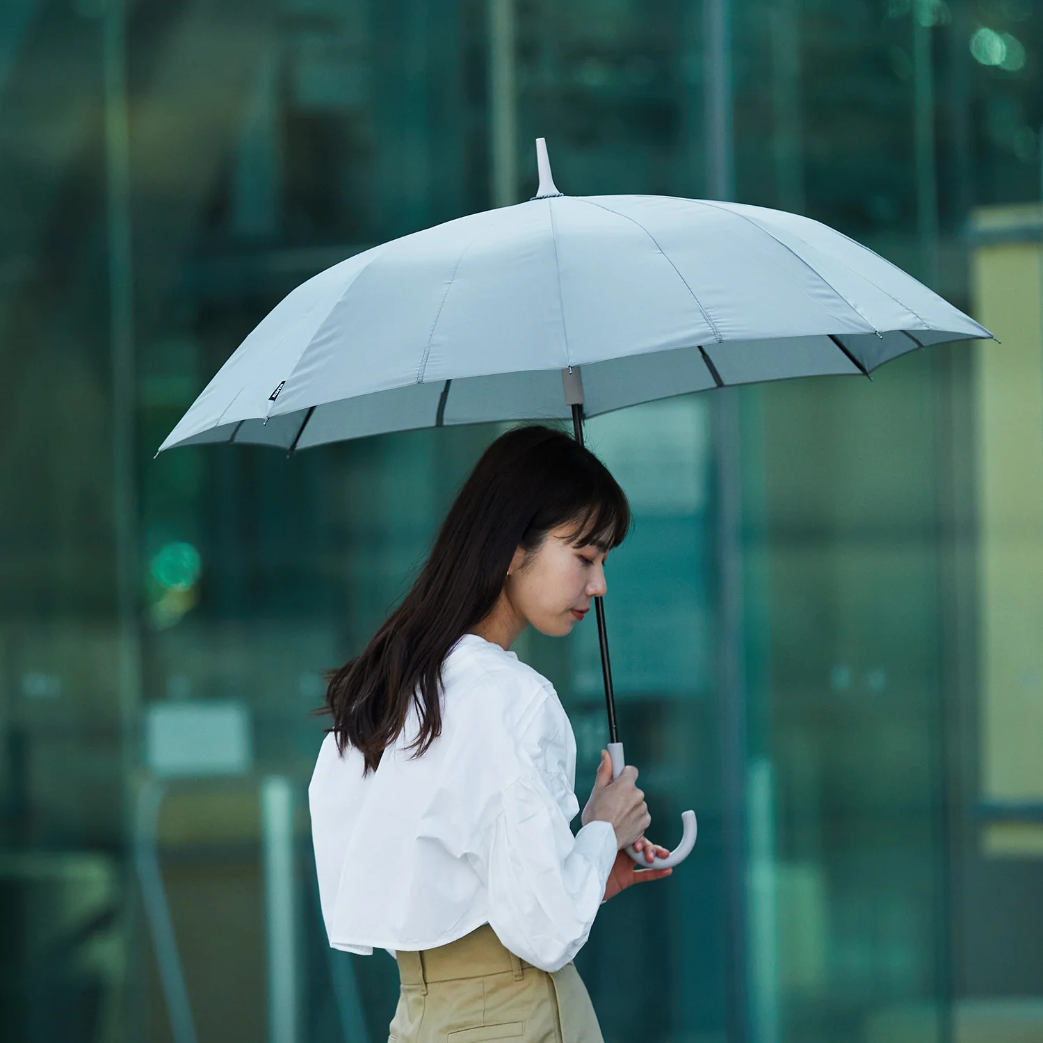 shupatto | belt-free umbrella 58cm | ash green - Image 3