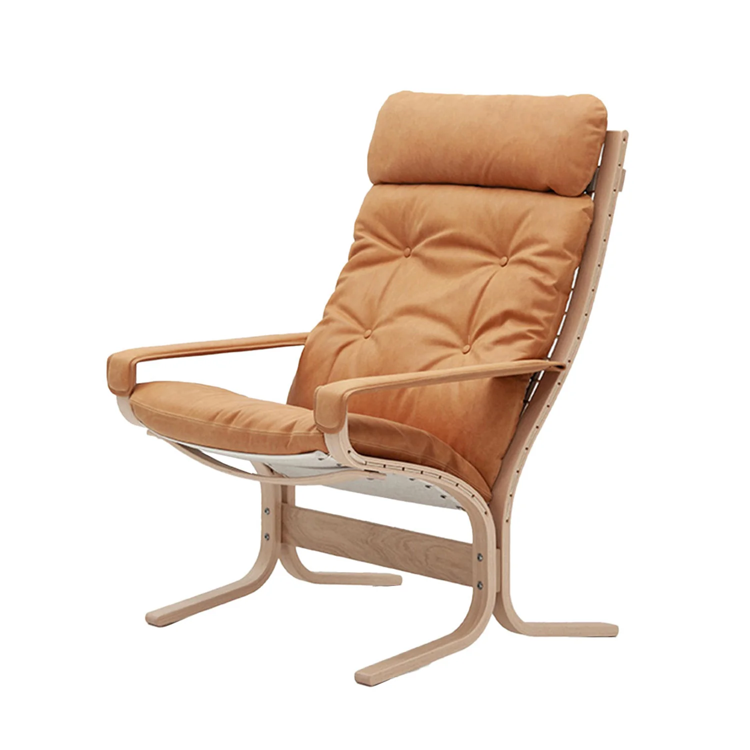 hjelle | siesta classic 301 chair | high back with arms | oak + vintage 413 leather