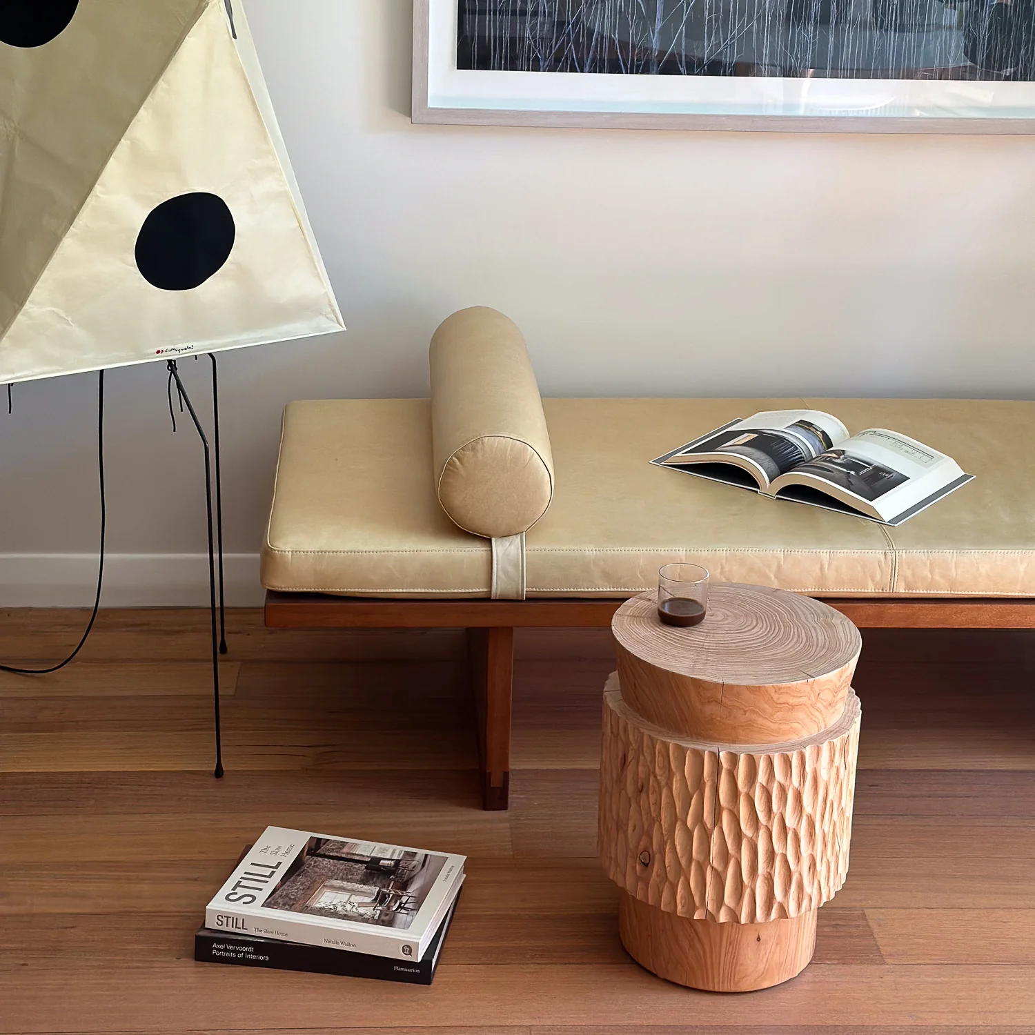 studio nikco | wooden stool / side table | cone top no.2 carved - Image 6