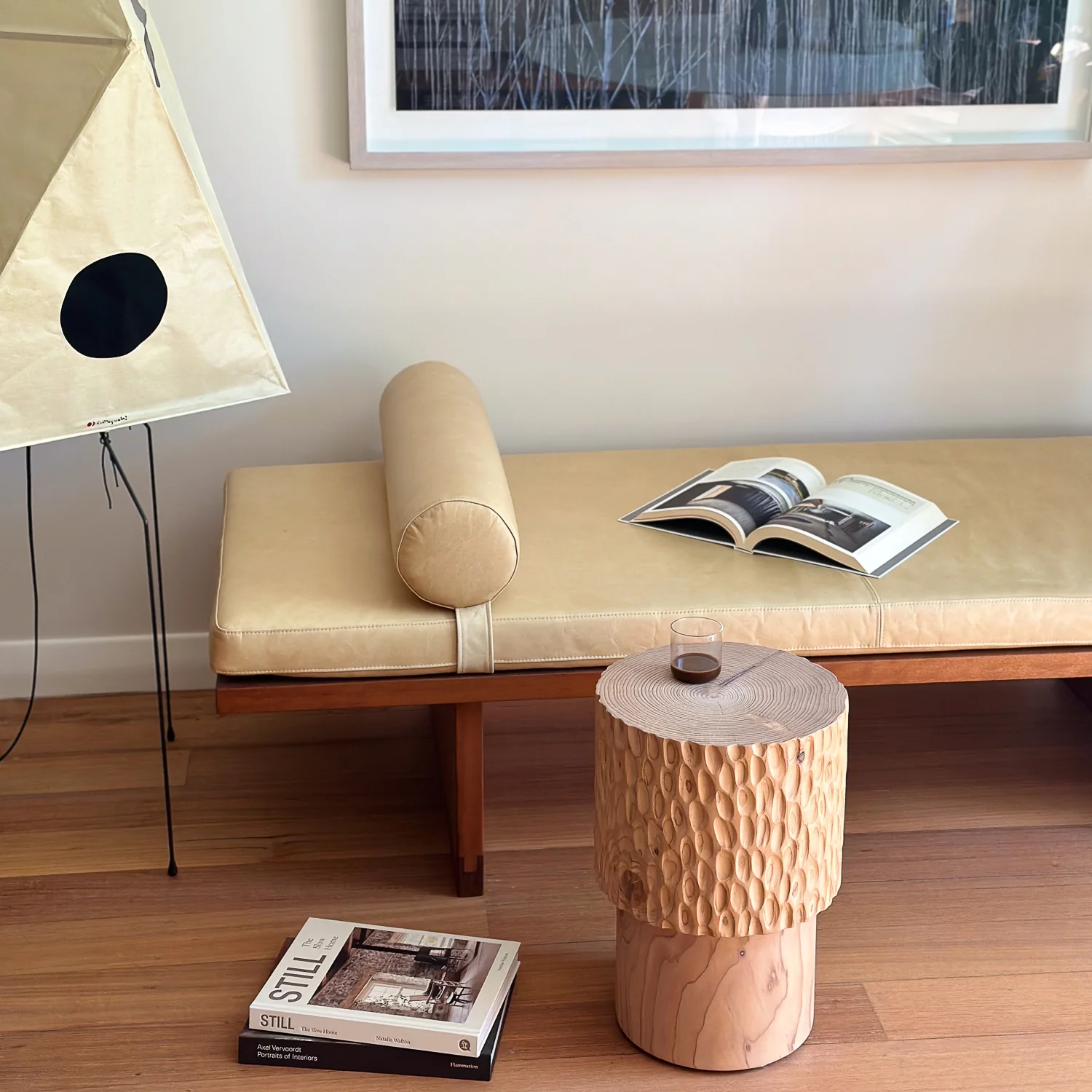 studio nikco | wooden stool / side table | stepped no.1 carved - Image 4