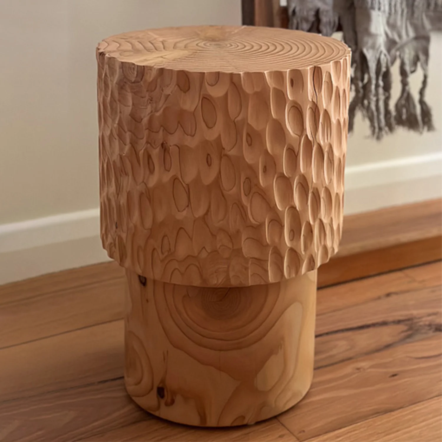 studio nikco | wooden stool / side table | stepped no.1 carved - Image 5