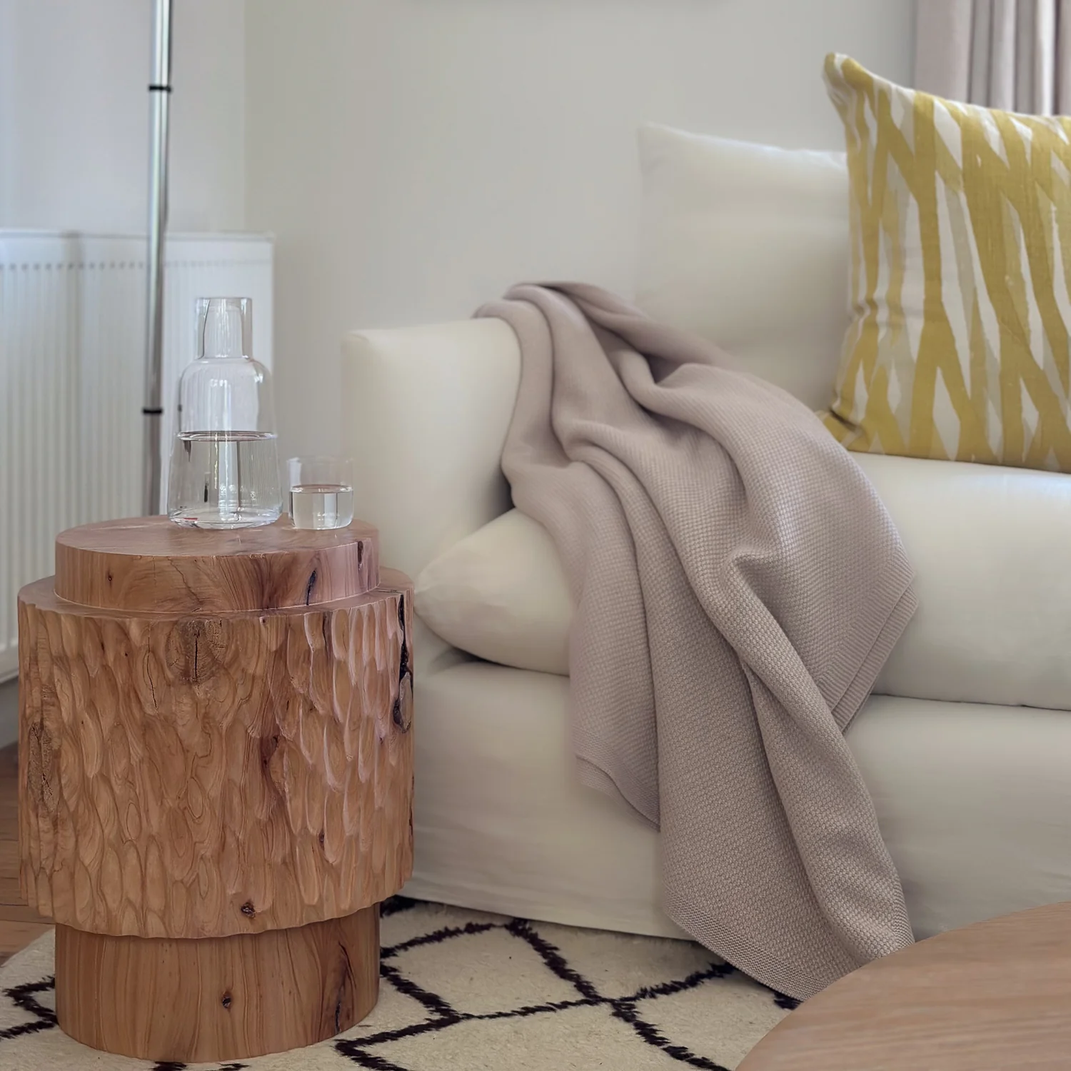 studio nikco | wooden stool | side table | two-step carved - Image 7