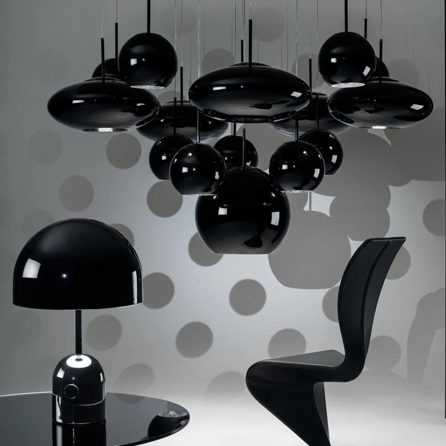 tom dixon | copper pendant light | black round 45cm - LC - Image 3