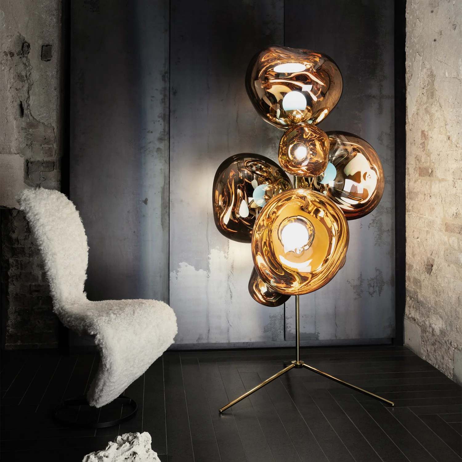 tom dixon | standing floor chandelier | gold + gold - LC - Image 2