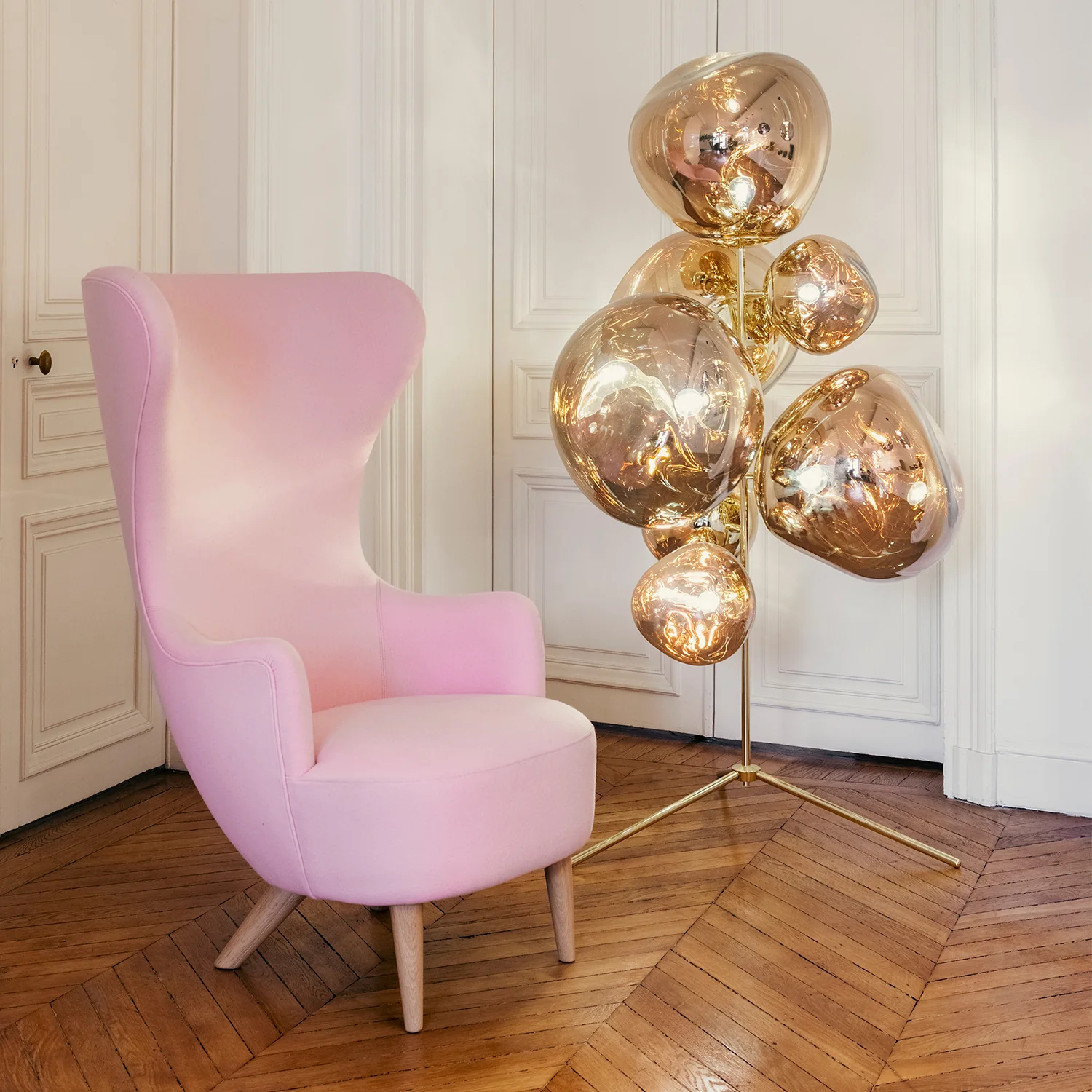 tom dixon | standing floor chandelier | gold + gold - LC - Image 7