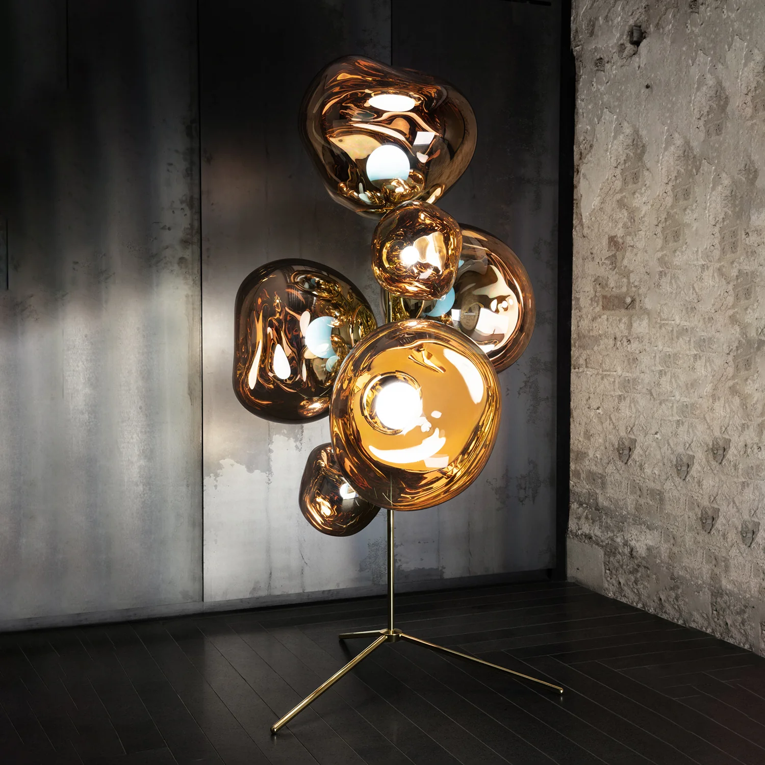 tom dixon | standing floor chandelier | gold + gold - LC - Image 9