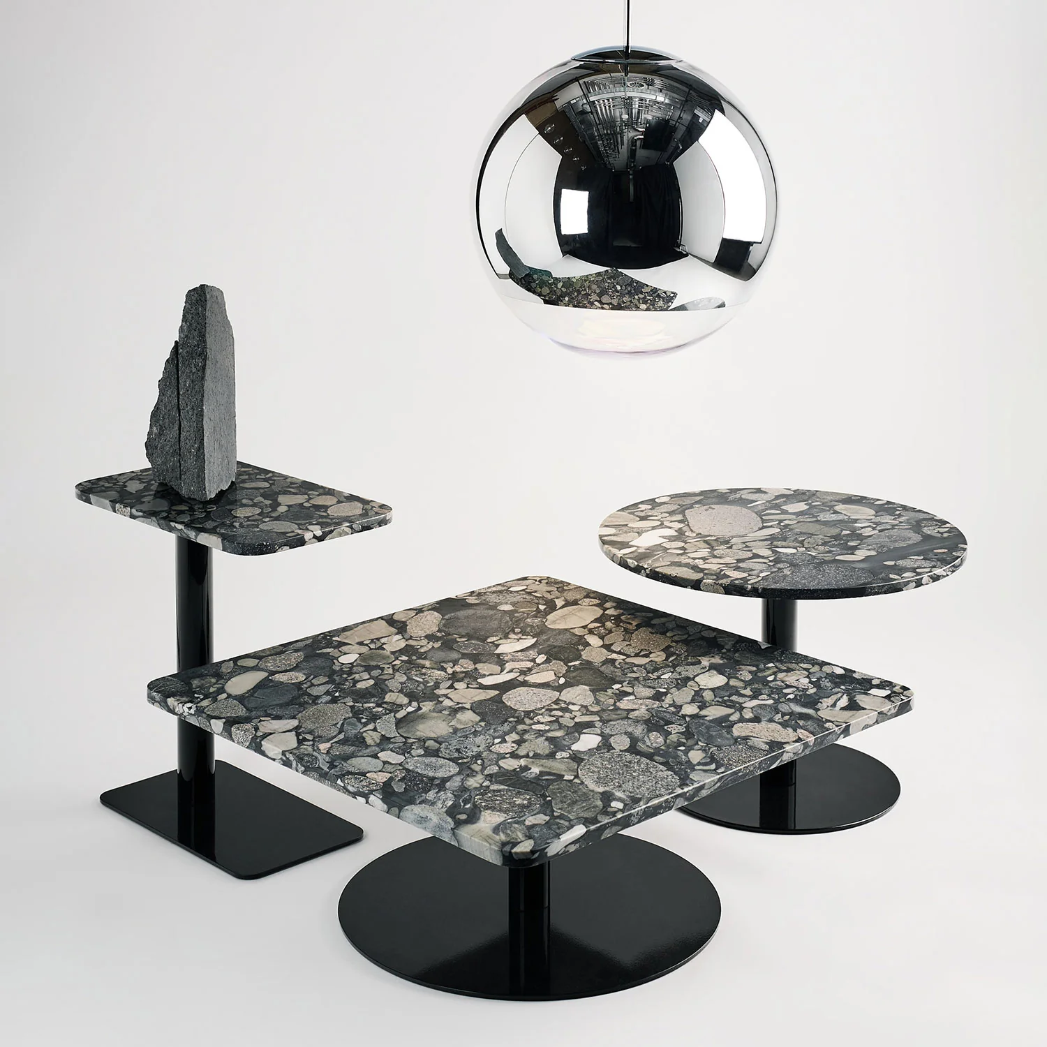 tom dixon | stone table rectangle | pebble marble - LC - Image 3