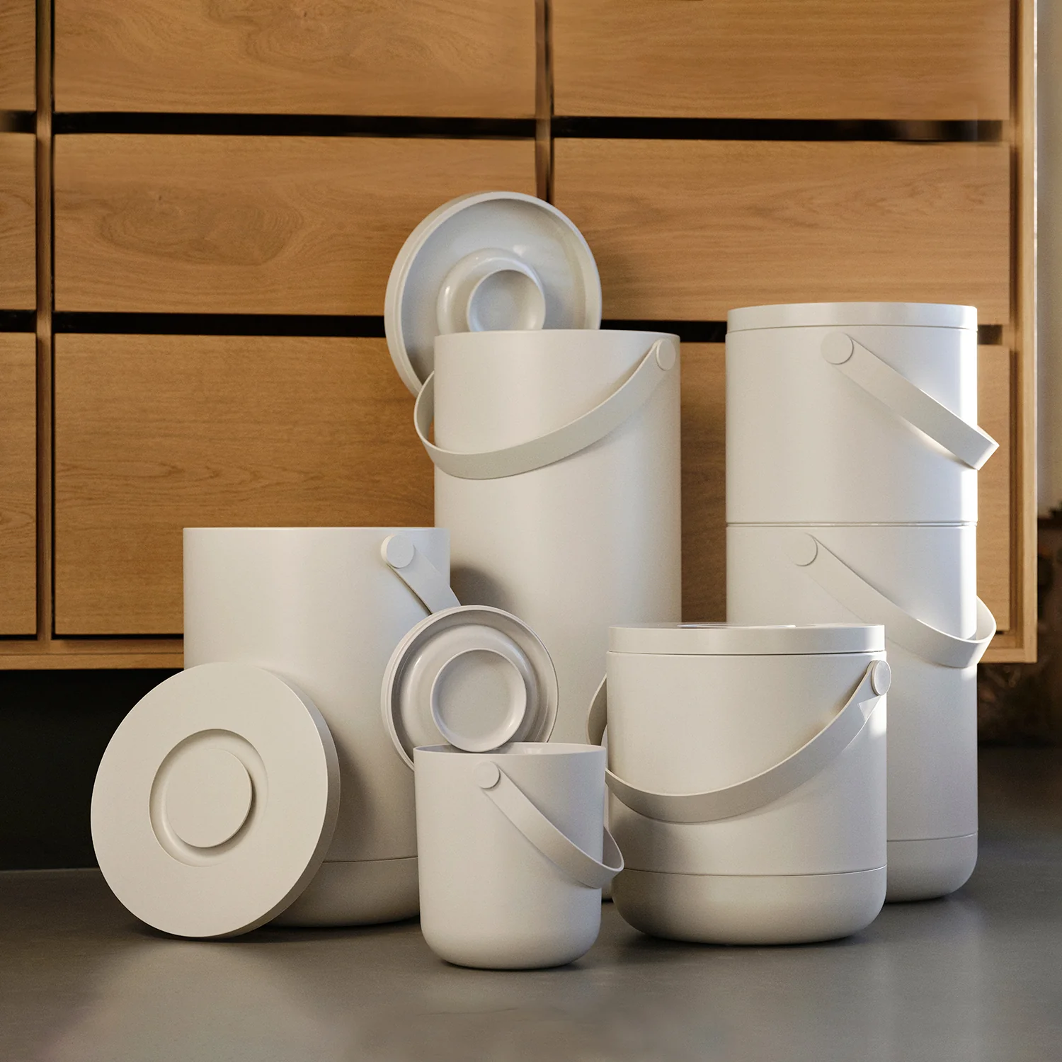 zone denmark | circular waste bin set | warm grey - LC - Image 6